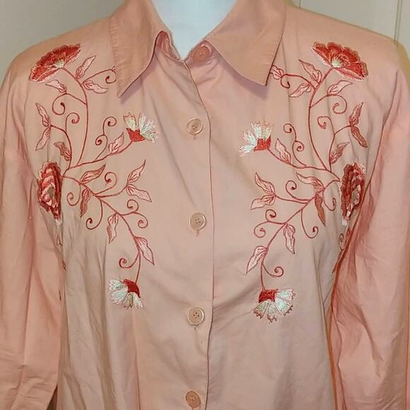 Vintage BFA Classics Top Button Down Embroidered Large - Picture 2 of 4